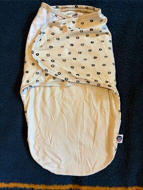 Nested Bean Cream Swaddle with Black Dot Accent